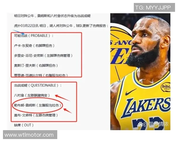 詹姆斯因伤缺席下场比赛，湖人再度失利